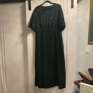 SHEIN Black Maxi Dress with Pearl Details